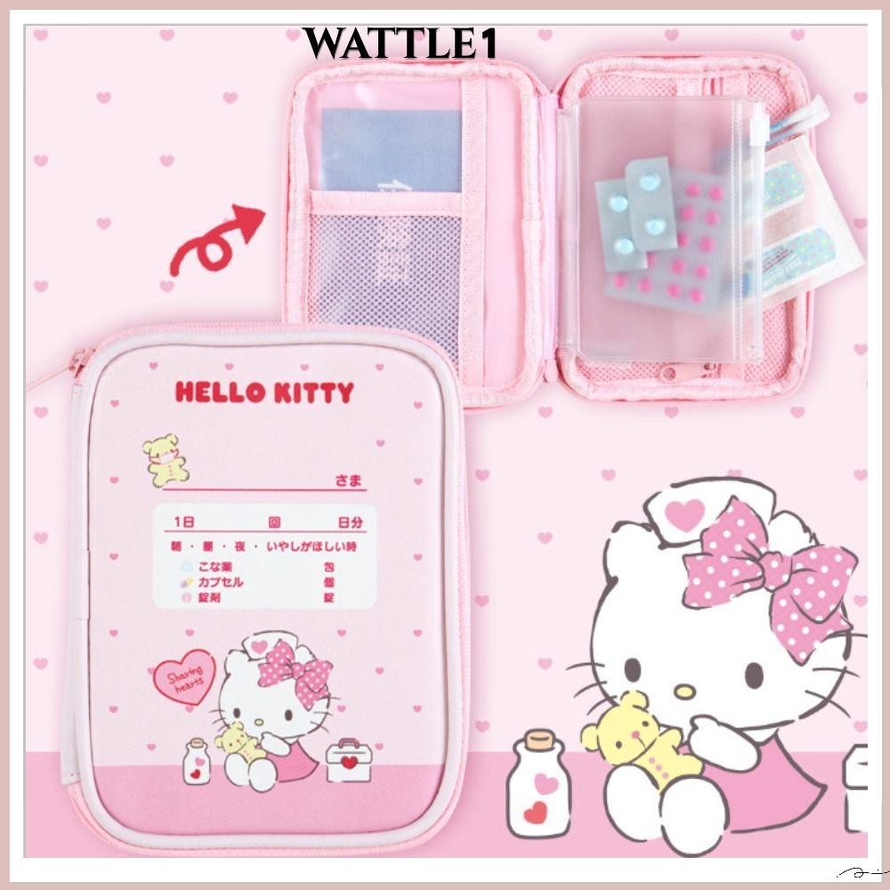 กระเป๋าใส่ยา WTTLE, กระเป๋าเก็บ Melody Kawaii, ชุดปฐมพยาบาลคิตตี้ความจุขนาดใหญ่ Kuromi