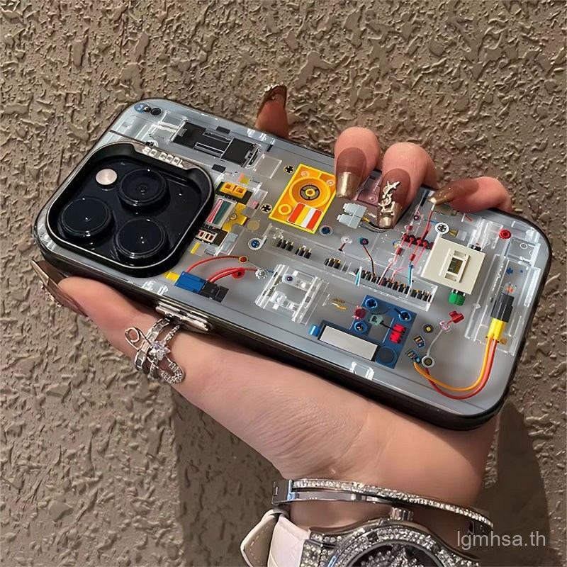 โครงสร้างวงจรที่สร้างสรรค์และมีเอกลักษณ์เฉพาะตัวเคส iPhone เข้ากันได้กับ iPhone 15PROMAX 14 14PROMAX 13PROMAX 12PROMAX 11PROMAX 11 12Pro XR 8PLUS เคสแข็ง hlrw