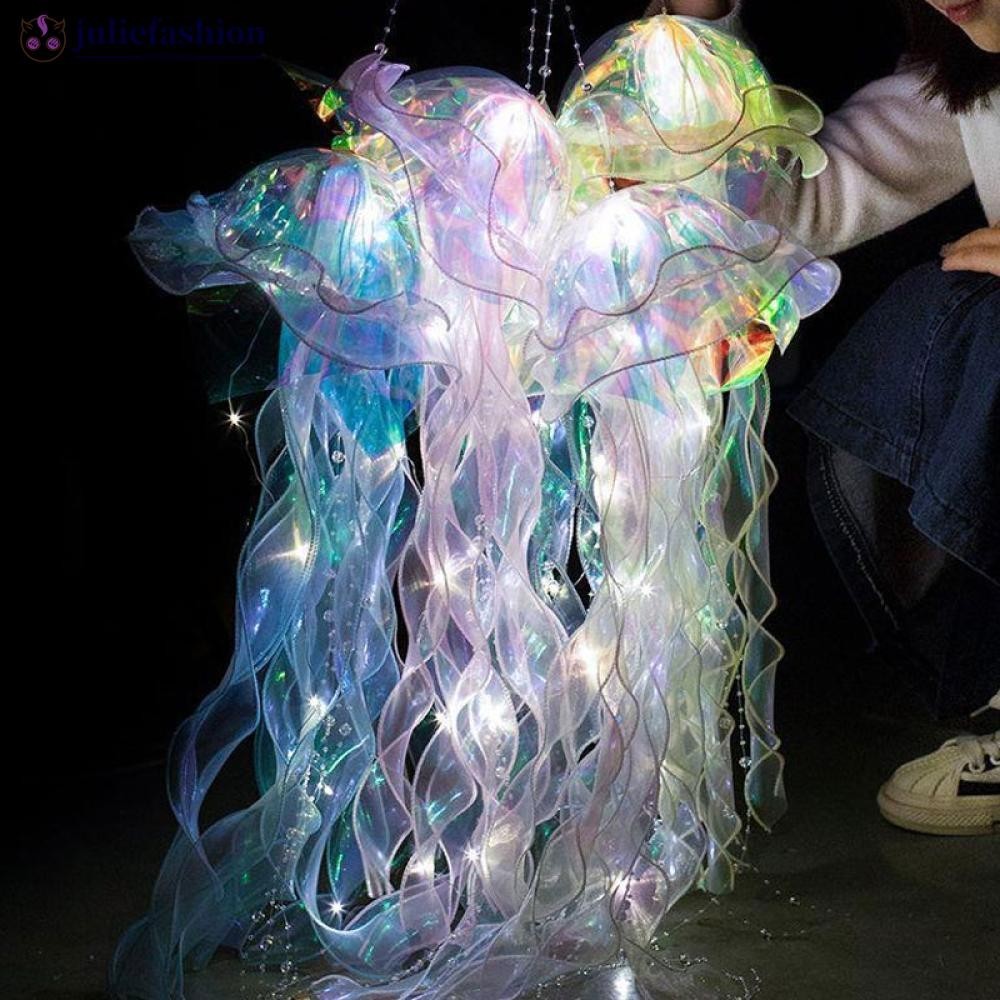 Juliefashion แมงกะพรุนที่มีสีสันโคมไฟ Mermaid ภายใต้ Sea Theme แมงกะพรุน Light เด็ก Room Party Decor แบบพกพา Night Light F1L4