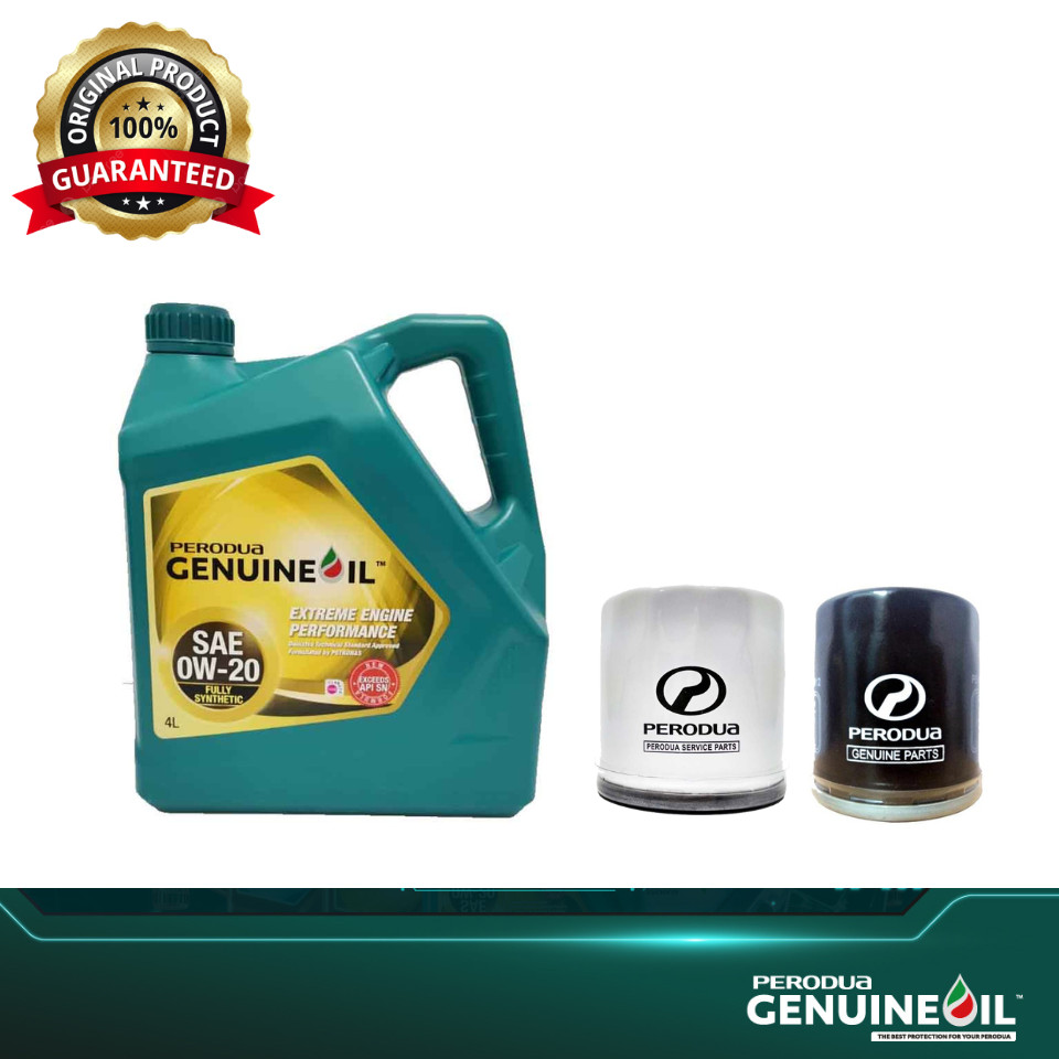 (70011006)PERODUA FULLY SYNTHETIC 0W20 (4L) ENGINE OIL 0W20 ฟรีกรองน้ํามัน