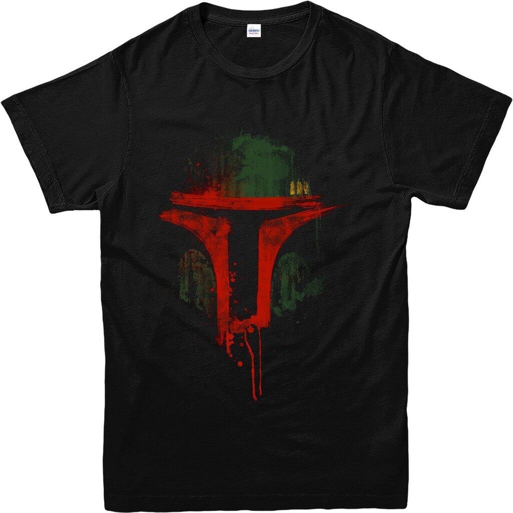 เสื้อยืด Diy Star Wars, Boba Fett Face Top Festive Mens Tee Top Aldult
