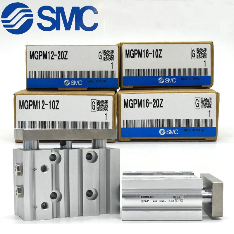 Smc กระบอกสามแกนใหม่เอี่ยมพร้อมสต็อก MGPM12 MGPM16 MGPM20 MGPM25 MGPM32-10 20 25 30 40 50 75 100 Z
