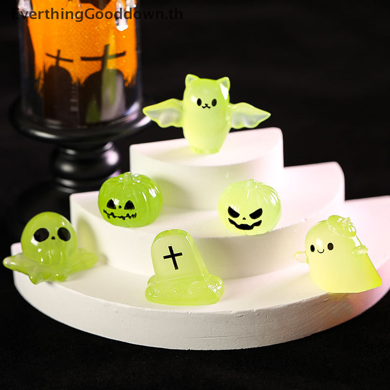 Ever Luminous Micro Landscape ฮาโลวีนฟักทอง Ghost เครื่องประดับ DIY ชุดเรซิ่นตกแต่งลานกลางแจ้งสนามหญ้า Yard Garden อุปกรณ์เสริม TH