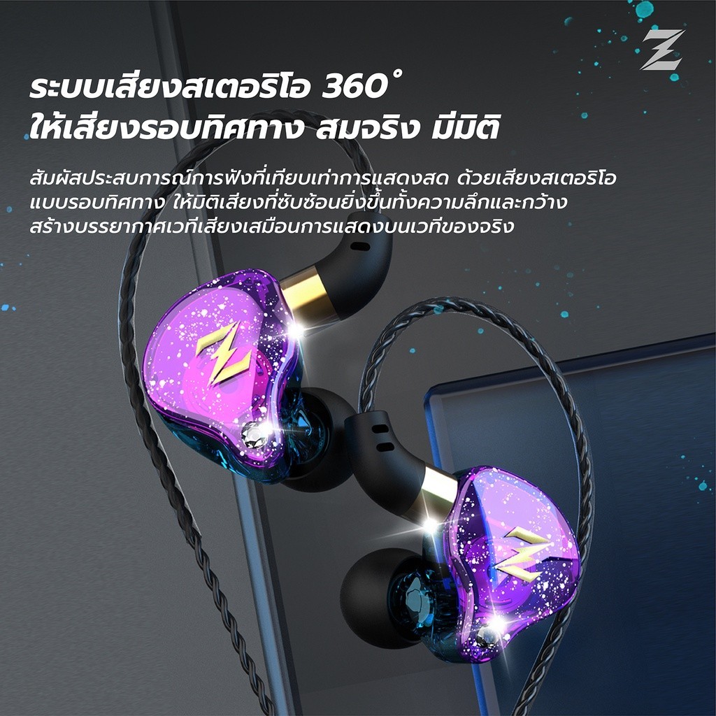หูฟังไร้สาย NUNE ZEN หูฟังอินเอียร์ หูฟังหัวงอ 90 องศา aux 3.5mm Earphoneinear Smalltalk หูฟังมีสายไ