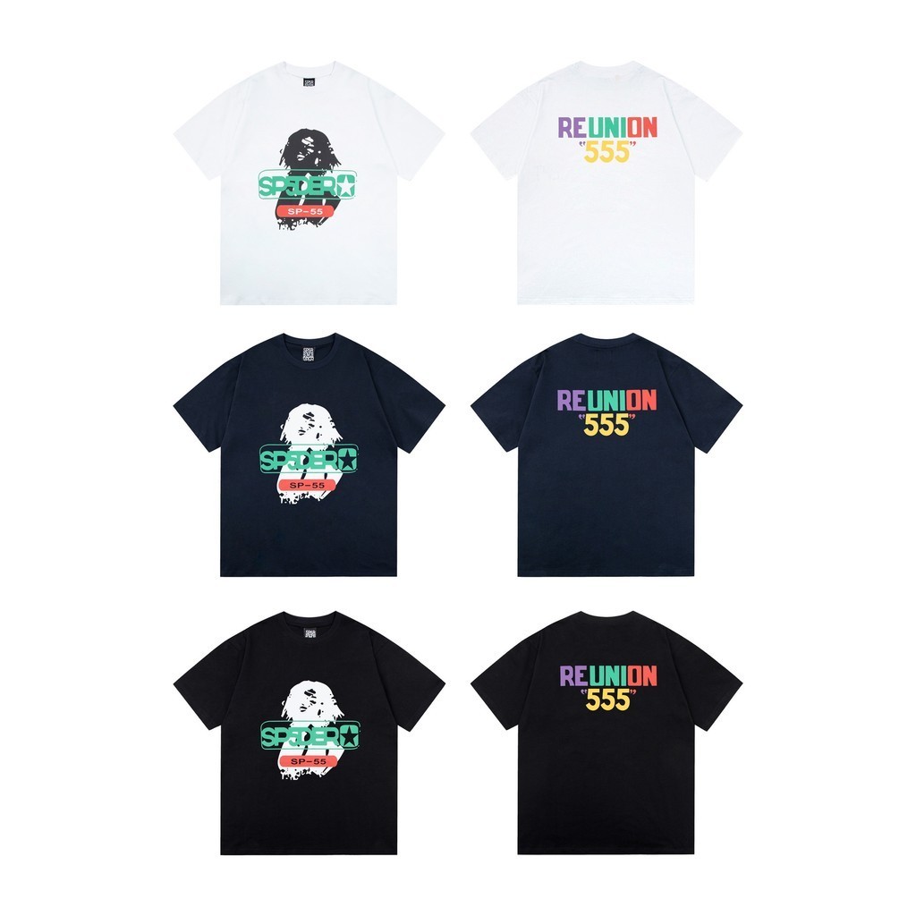 summer t-shirt [COD] 2024 Summer New sp5er spider 555  Cotton Casual Printed Short Sleeves T T-shirt