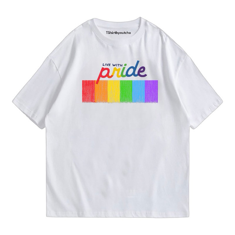 เสื้อยืด pride month “live with pride” 🌈 2024
