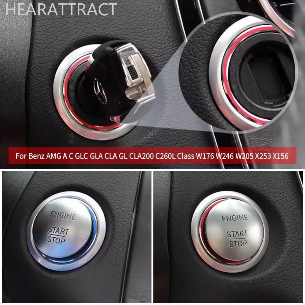 Hearattract ภายในรถเครื่องยนต์หยุดจุดระเบิดอลูมิเนียมแหวนสําหรับ Benz AMG AC GLC GLA CLA GL CLA200 C260L Class W176 W246 W205 X253 X156 C117 D5S9[NVEP]