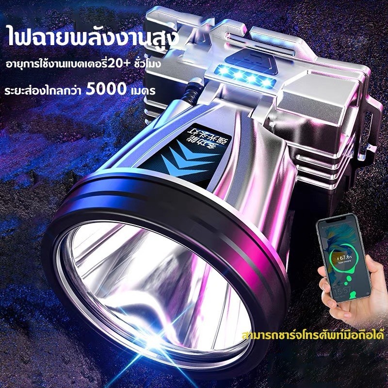 COD ไฟฉายคาดหัว แท้ led แรงสูง T998 สว่างขึ้น10 เท่า ส่องแสงระยะ 5KM อายุการใช้งานแบตเตอรี่ยาวนาน ตกปลากลางแจ้ง กันน้ำ