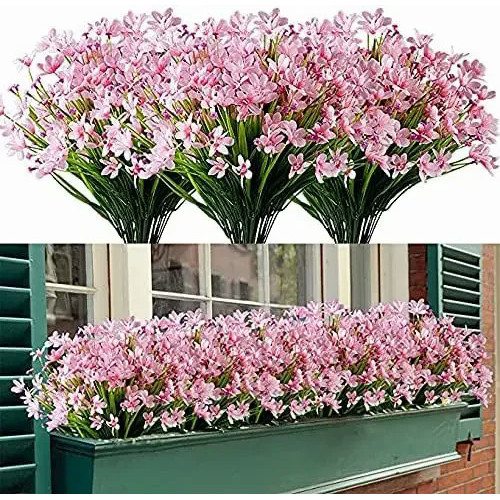 8PCS Bundles Artificial Daffodils Flowers Greenery UV Resistant  Silk Cloth Plants for Wedding Bridl