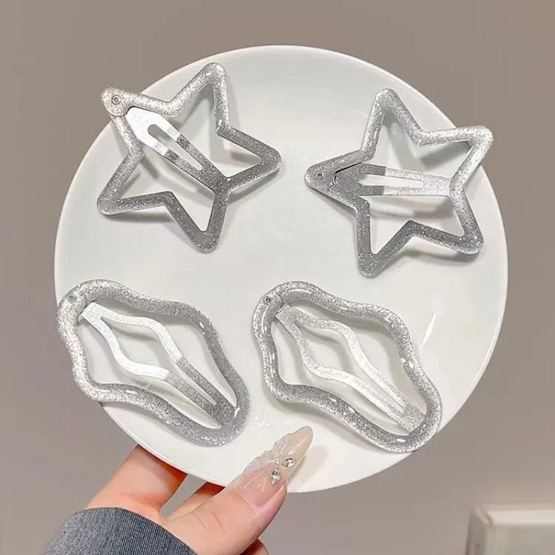 Silver Glitter Star Cloud Hairpin สาวหวาน Bangs Bb คลิป