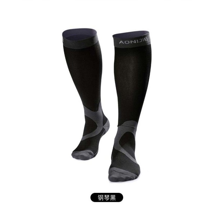 ถุงเท้า AONIJIE FULL COMPRESSION ถุงเท้าสีดํา