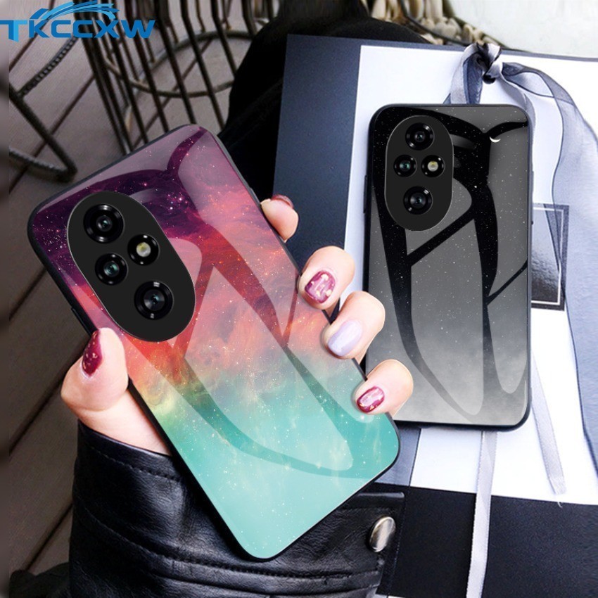 สําหรับ Honor 200 90 Pro Lite Magic 6 5 Pro Lite X9B X8B X7B X9A กรณี Starry Sky กระจกนิรภัยซิลิโคนนุ่มกรอบฝาครอบโทรศัพท์แข็ง