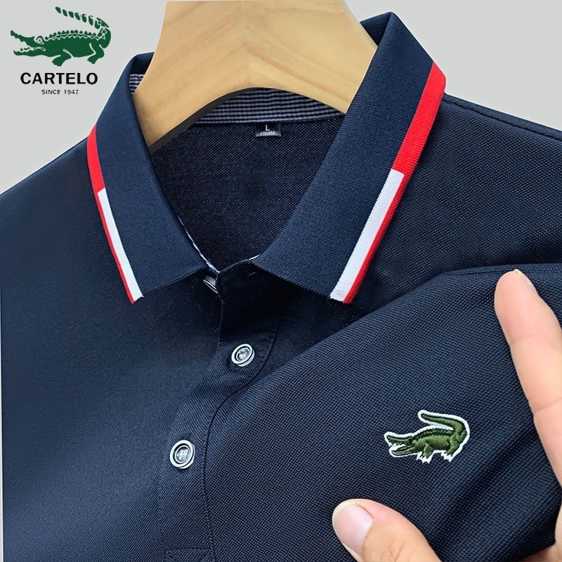 Cardi Le Crocodile เสื้อโปโลผู้ชาย Paul เย็บปักถักร้อยเสื้อลําลองฤดูร้อนอินเทรนด์เสื้อยืดแขนสั้น All-Match Lapel