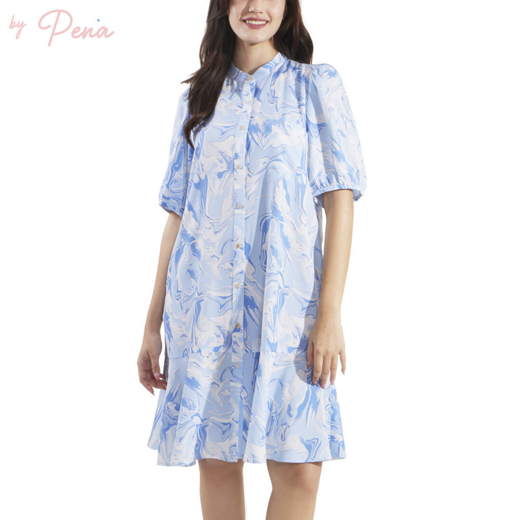 By Pena เดรสสั้น คอจีน ทรงหลวม BPDL082401