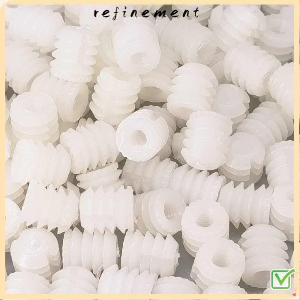 Refinement เดือยพลาสติก สีขาว 0.34 นิ้ว X 0.39 นิ้ว 100 ชิ้น