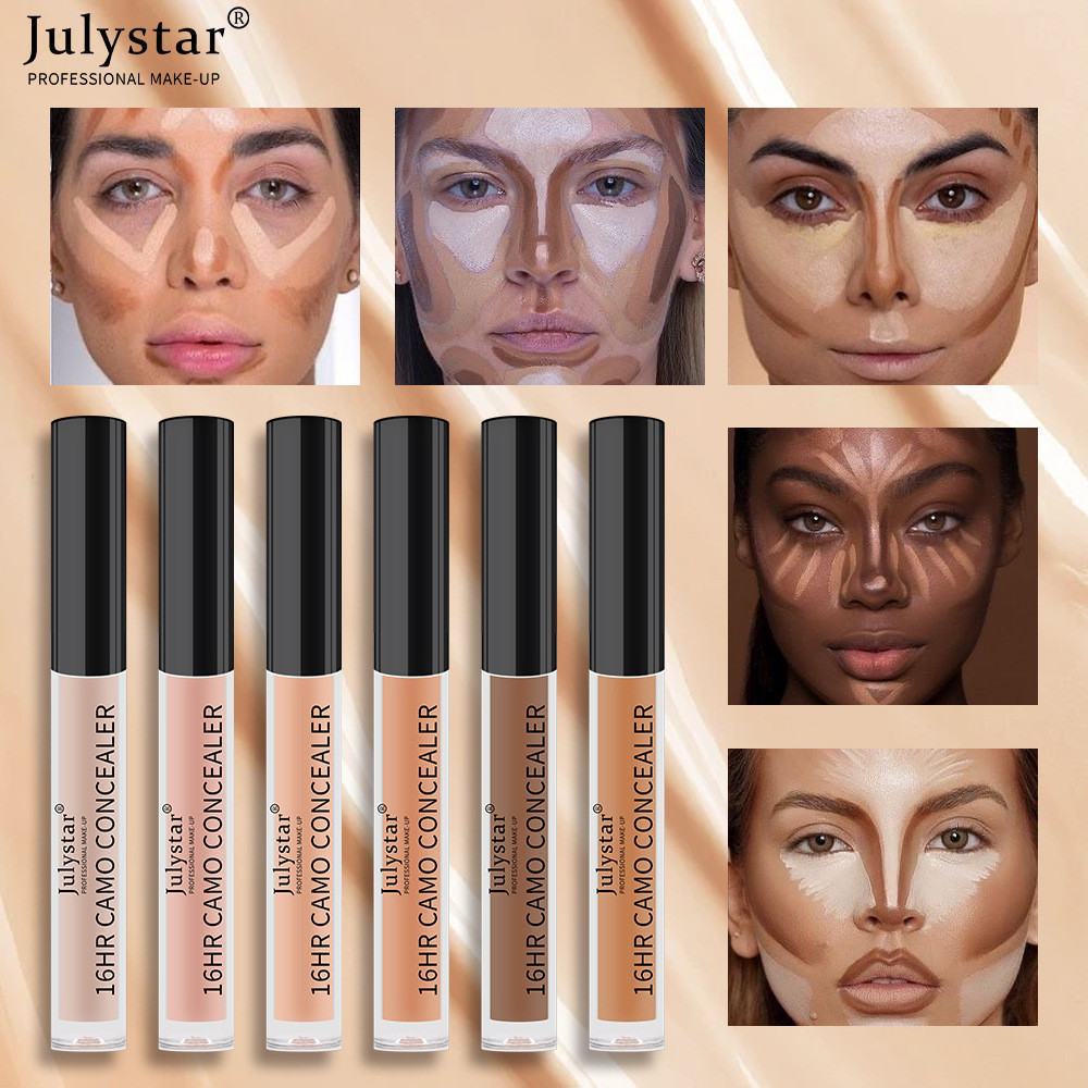 Julystar Cross-border กันน้ําเหงื่อแต่งหน้าฟรียาวนานปกปิดสิว Mark ครอบคลุมความหมองคล้ําครอบคลุม Brightening Facial Contour การปรับเปลี่ยนคอนซีลเลอร์