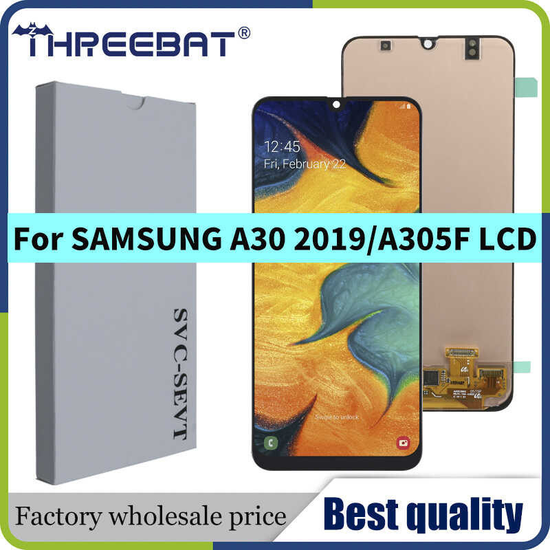 SUPER AMOLED 6.4'' Display for SAMSUNG A30 A305/DS A305F A305FD A305A LCD Touch Screen Digitizer A