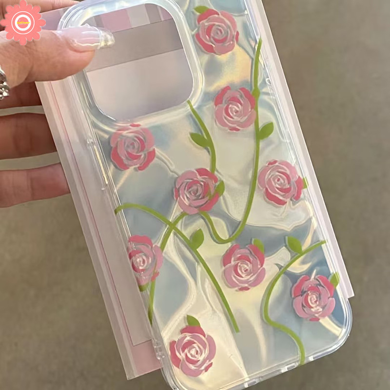 สําหรับ Infinix Smart 9 8 5 7 6 Plus Pro 8HD Hot 50i 30i 40i Tecno Spark GO 1 2025 20C 10 20 Pro Hot 30 40 12 20 11 10 Play Note 30 40 Pro Fantasy Retro Rose เคสระลอกคลื่น