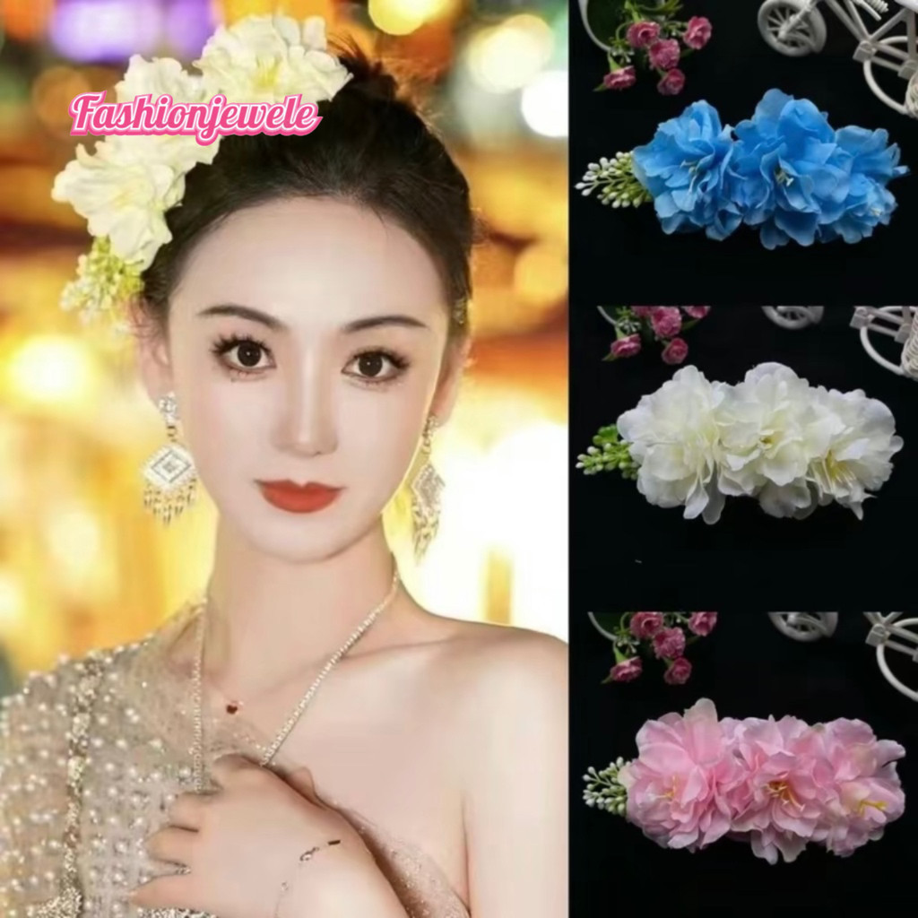 Fashion jewele หวีผมดอกไม้ หวีสับ(1ชิ้น) หวีเสียบผม ดอกคูน สีสันสดใส🌸 พร้อมส่งในไทย