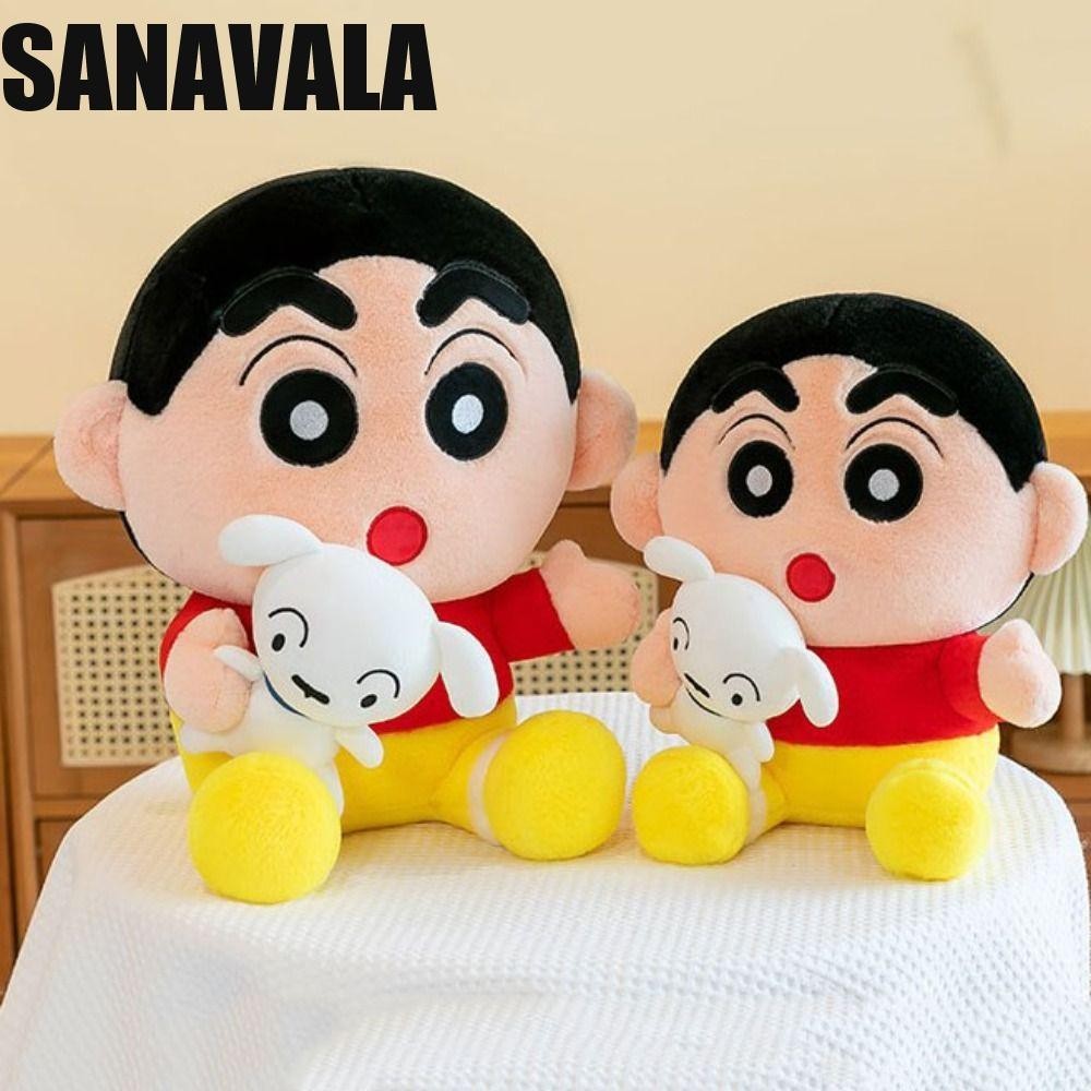 สว่าง เครยอนชินจังของเล่นตุ๊กตา,สุนัขขาวน้อยนุ่มอะนิเมะชินจังตุ๊กตาของเล่น,มาพร้อมกับของเล่นหน้าผ้าฝ้ายญี่ปุ่นน่ารักดินสอสียัดตุ๊กตาเด็กสาวชาย