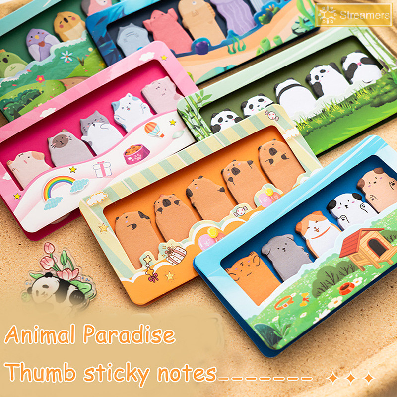 {Streamers} 150sheets สัตว์น่ารัก โน้ตเหนียวรูปทรงพิเศษ Creative Kawaii Mini N ครั้ง Sticky Notes เครื่องเขียนอุปกรณ์การเรียนใหม่
