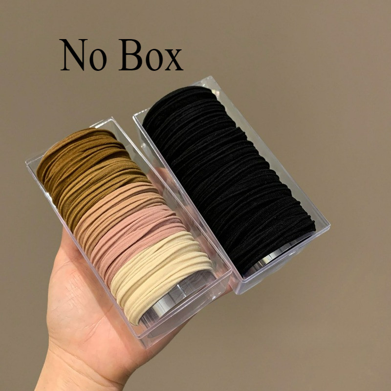 10pcs ยืดหยุ่นยางรัดผมนุ่ม Basic Ties Scrunchie ยางผมหางม้าสูง