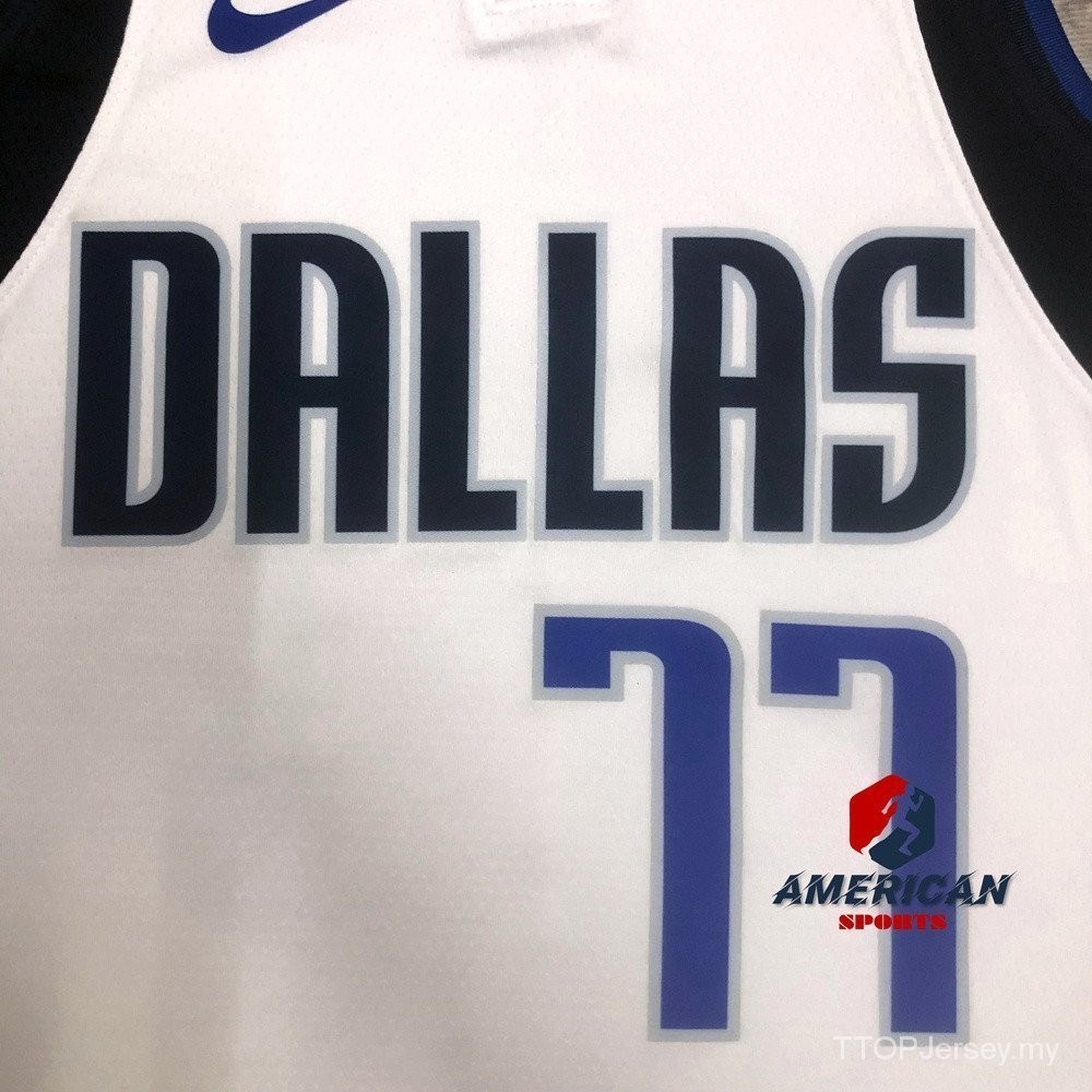 Dallas Mavericks Luka Doncic เสื้อบาสเก็ตบอลผู้ชาย 2023 เสื้อ NBA สีขาว