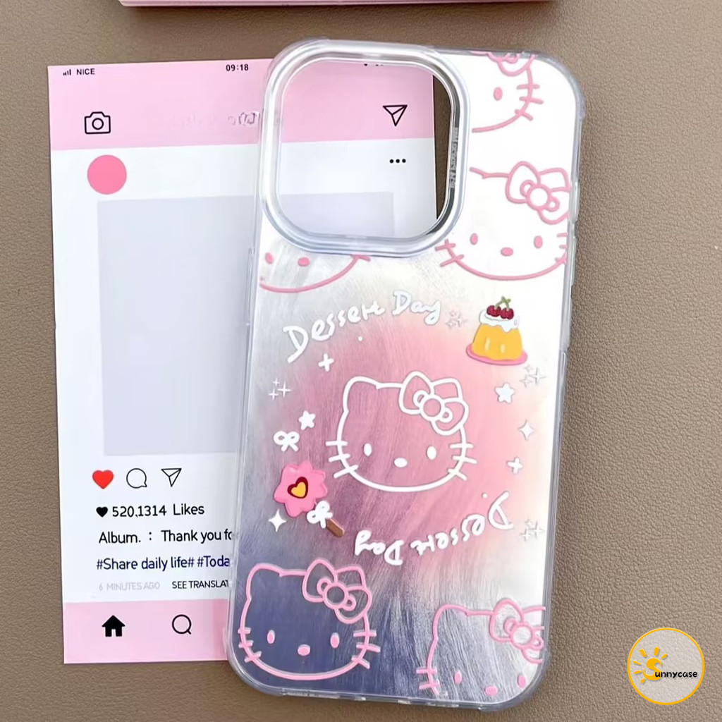 เคสผ้านุ่มลายขนนเป็ดน่ารัก แมวคิตตี้เข้ากันได้กับ OPPO A38 A15 A58 A12 A7 A5s A17 A3s A16K A98 A31 A57 Reno 10 11 8T