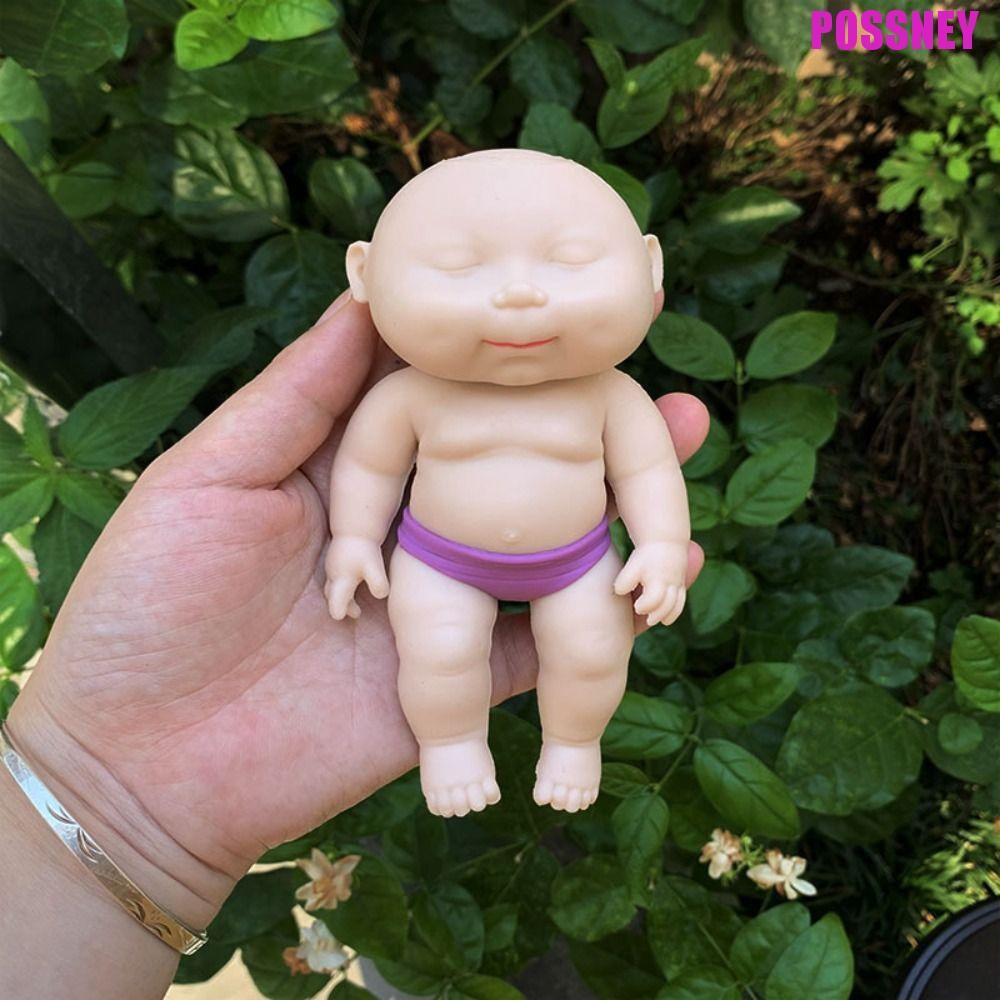 Possney ตุ๊กตาบีบของเล่น, Palm Reborn ตุ๊กตาจําลอง Baby Palm Doll, Reborn Baby ทรัมเป็ตสีดําสีดํา Ba