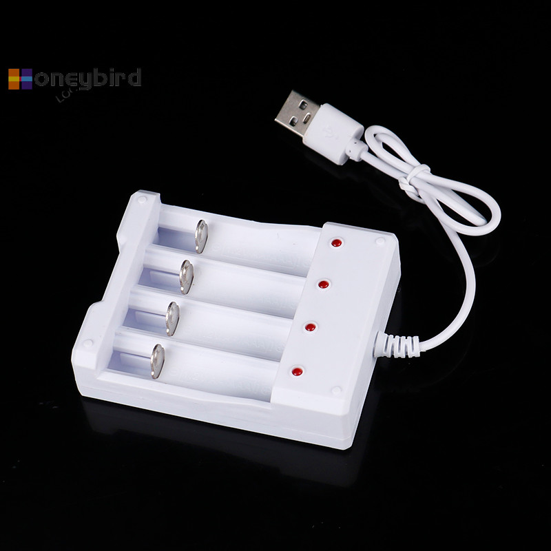 Honeybird 4 ช่อง USB Fast Charging AAA และ AA Charger Short Circuit Protection Nice
