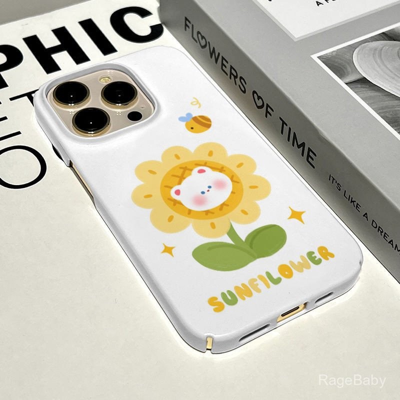 น่ารักสนุกทาสีลายแมวทานตะวันเคสโทรศัพท์ไอโฟนสำหรับ iPhone 15 PRO MAX 14 PLUS 12กันตก11 PRO MAX 7 plus XS MAX 8 PLUS XR 11 Pro 13 15 PLUS เคสซิลิโคนกันฝุ่น