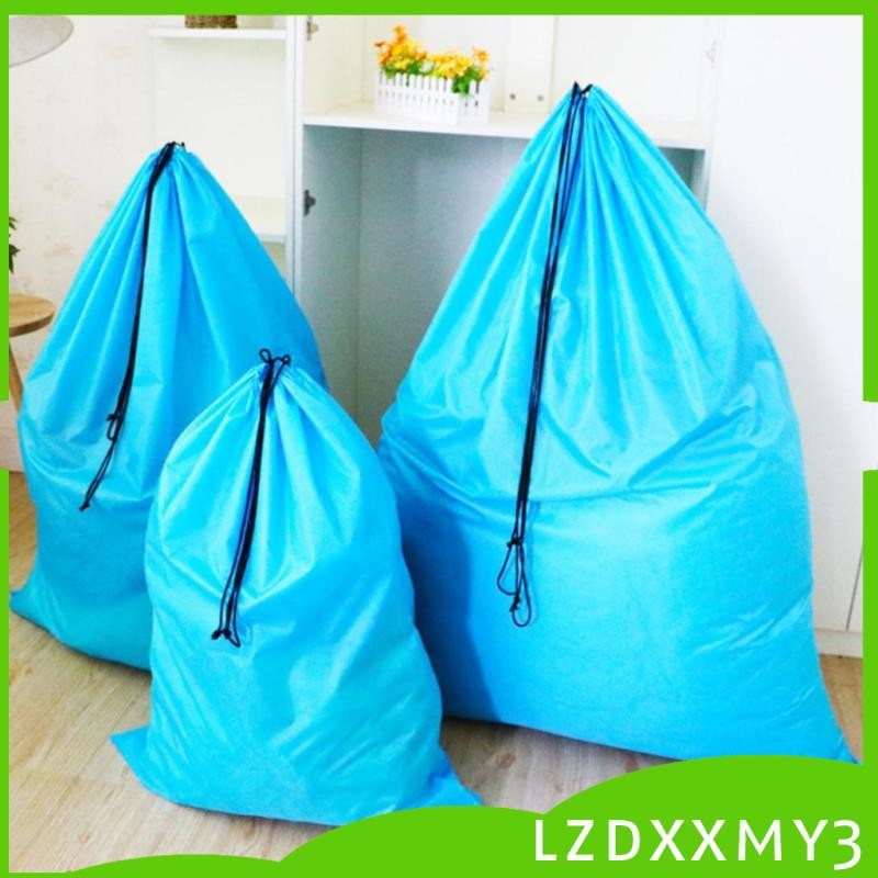 [Lzdxxmy3] ความจุขนาดใหญ่กระเป๋ากันน้ํา Drawstring Storage Sack สีฟ้า 50x70 ซม.