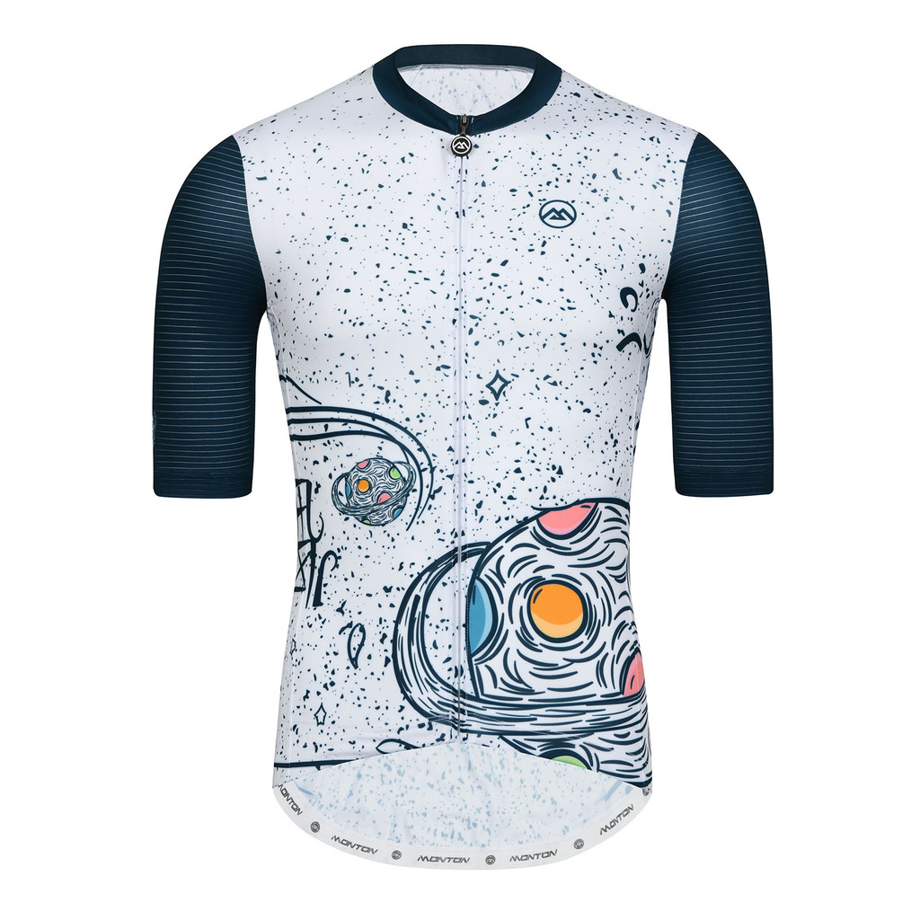 Mens SHORT SLEEVE Cycling Jersey Powerband ขี่จักรยานเสื้อผ้าแผนที่ชุดจักรยาน Jersey ฤดูร้อน Breathable จักรยานเสื้อผ้า