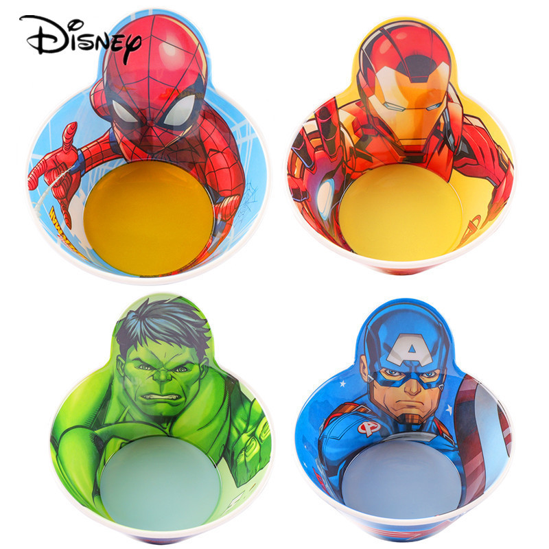 Disney MARVEL ตัวละคร 3D MELAMINE BOWL/Iron Man Spiderman กัปตันอเมริกา Thor Hulk