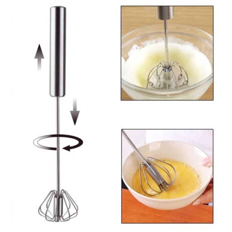 Hand Held Press Mixer Whisker Whisk Batter Egg Beater หมุนใช้งานง่าย