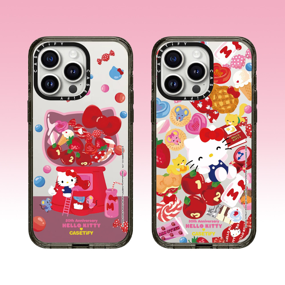Casetify เคสโทรศัพท์อะคริลิคคุณภาพสูงเหมาะสําหรับ iPhone 15 Pro Max 14 Pro Max 13 Pro Max 15 Pro 14 Pro 13 Pro 12 Pro 12 แฟชั่นป้องกันการตกเปลือกแข็ง Hello Kitty