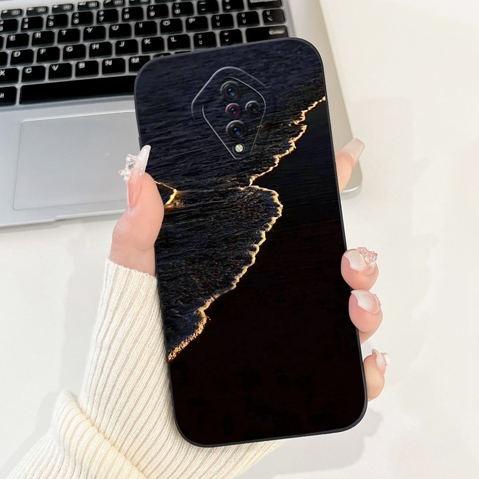 Vivo S1 Pro 1920 1920_20 / S1 Prime V1937 เลนส์ป้องกันกรณี Vivo S1Pro S1Prime แฟชั่นทาสีซิลิโคนอ่อนนุ่มเคสโทรศัพท์