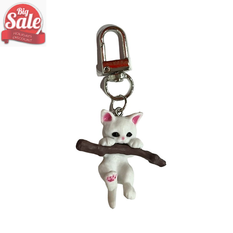 Af แมวน่ารักพวงกุญแจรถน่ารักการ์ตูน Lucky Cat Key Chain กระเป๋าเป้สะพายหลังกระเป๋าจี้ของขวัญสําหรับผู้หญิงและผู้ชาย A