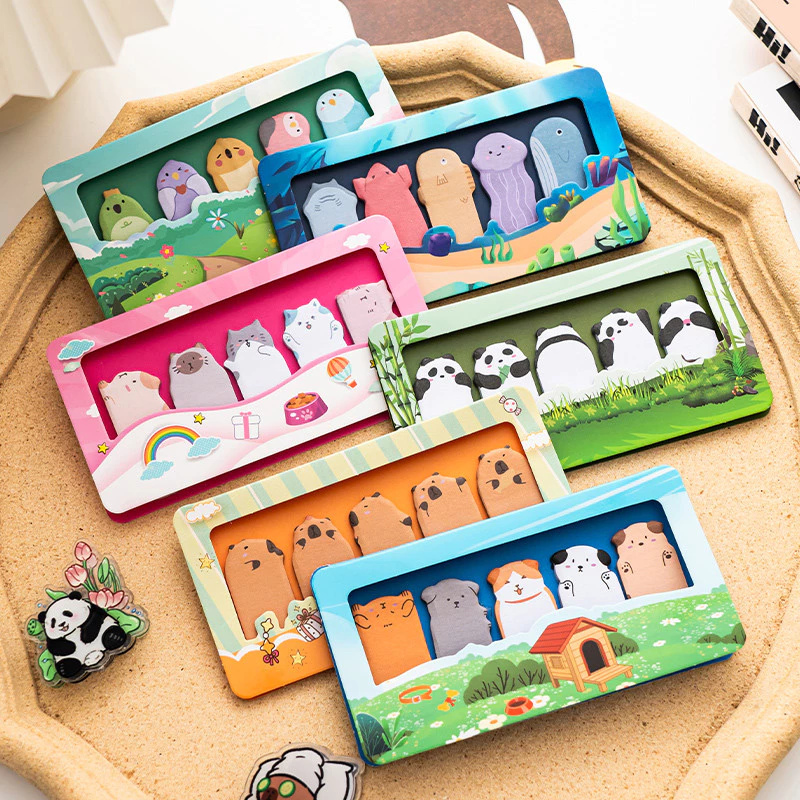 150 แผ่นสัตว์น่ารัก Paradise Seires Sticky Notes นักเรียนแบบพกพา Memo Pad น่ารักสัตว์ Series สติกเกอร์ฉลากกระดาษบันทึก