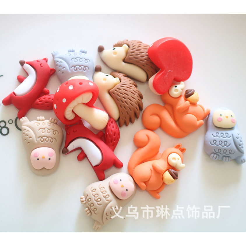 การ์ตูนกระรอก Jbitz สําหรับ designcs เม่นนกฮูกออกแบบ Jibitz Charm เห็ด Fox jibbits สําหรับเด็กรองเท้าอุปกรณ์เสริมตกแต่ง