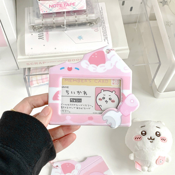 สตีฟ น่ารักการ์ตูนชีสแนวนอน 3 นิ้วผู้ถือบัตรภาพ เคป๊อป นักเรียน รหัส ผู้ถือบัตร