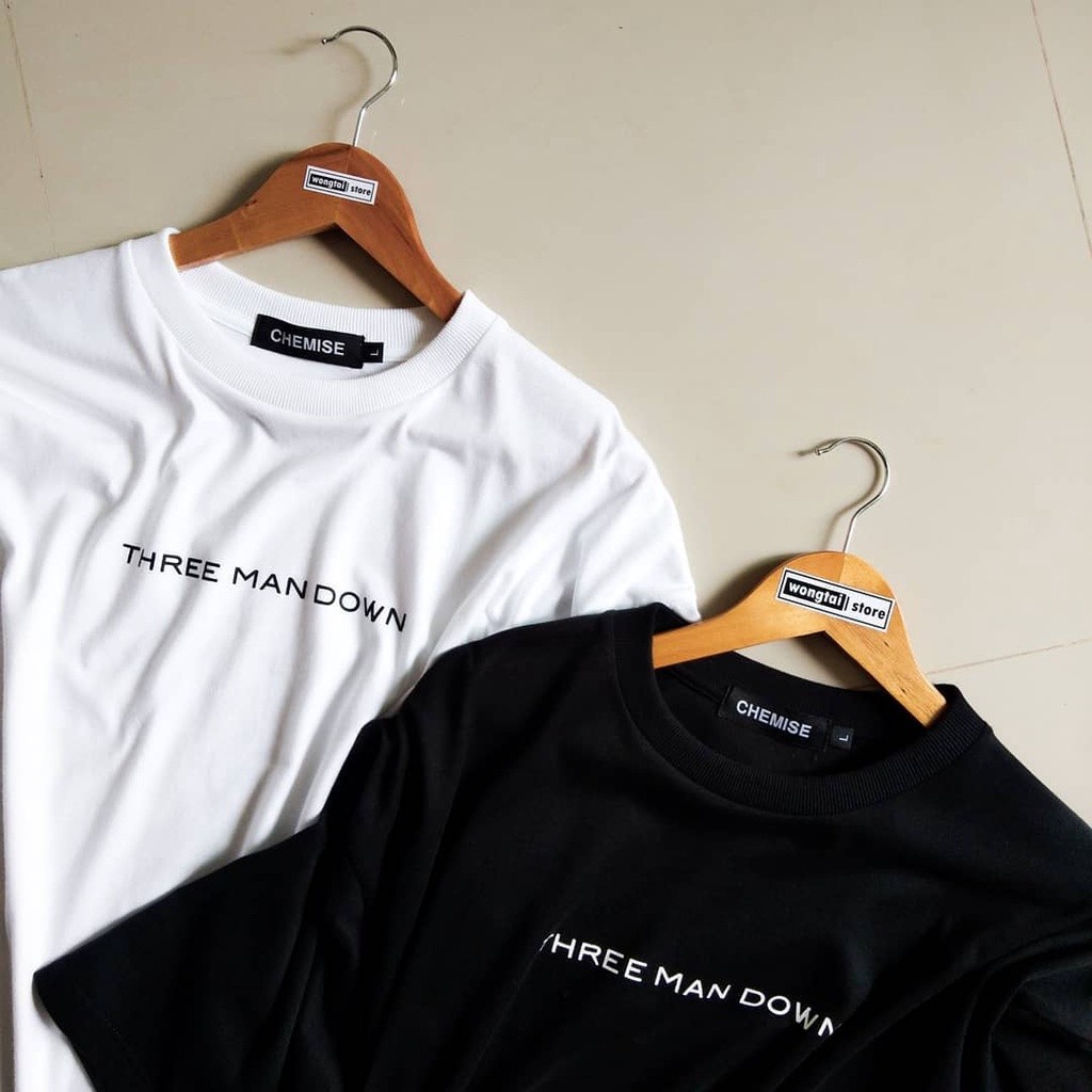 ขายร้อน 😍😍 พิมพ์ลาย พร้อมส่ง  THREE MAN DOWN - New box logo tee(Black/white)  การเปิดตัวผลิตภัณฑ์ใหม่ T-shirt