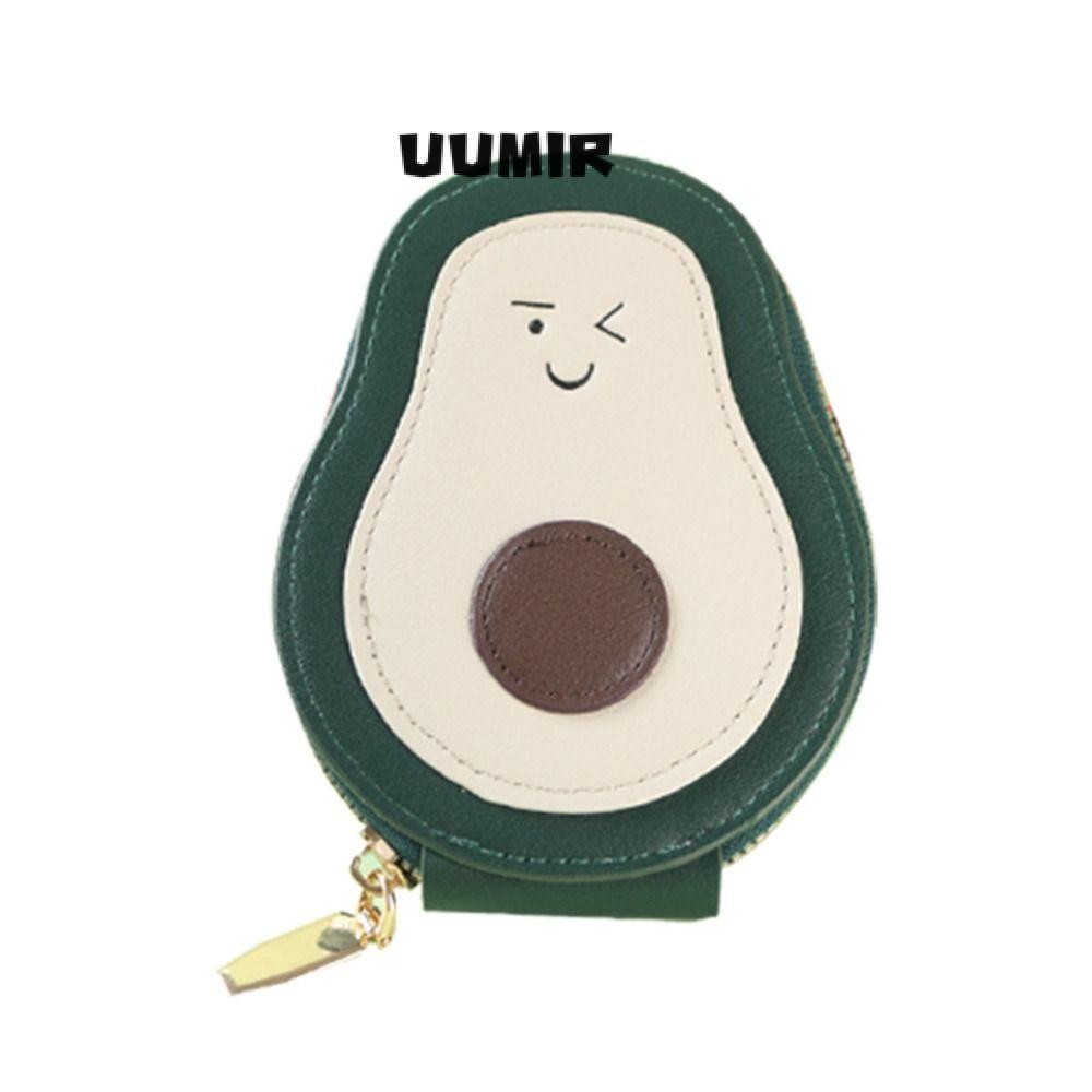 UUMIR มินิการ์ดกระเป๋าสตางค์,11กระเป๋าบัตรการ์ตูนอะโวคาโด รหัส ผู้ถือบัตร,น่ารักหนัง ปู่ ความจุขนาดใหญ่กระเป๋าใส่เหรียญผู้หญิง