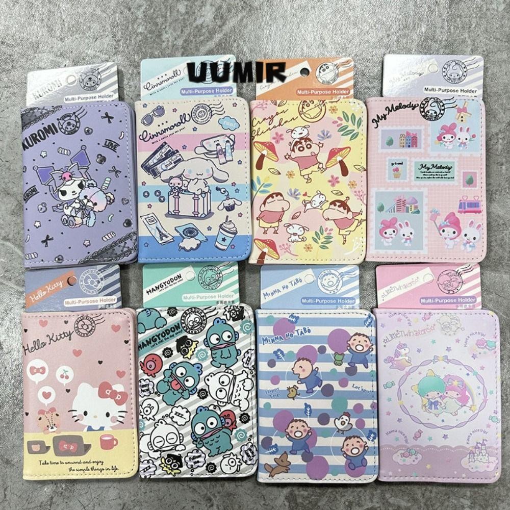 UUMIR SANRIO ปกหนังสือเดินทาง ซานริโอ, ที่ใส่หนังสือเดินทางการ์ตูน ปู่, อะนิเมะ น่ารัก ผู้ถือบัตรเดินทางกระเป๋าคลิป