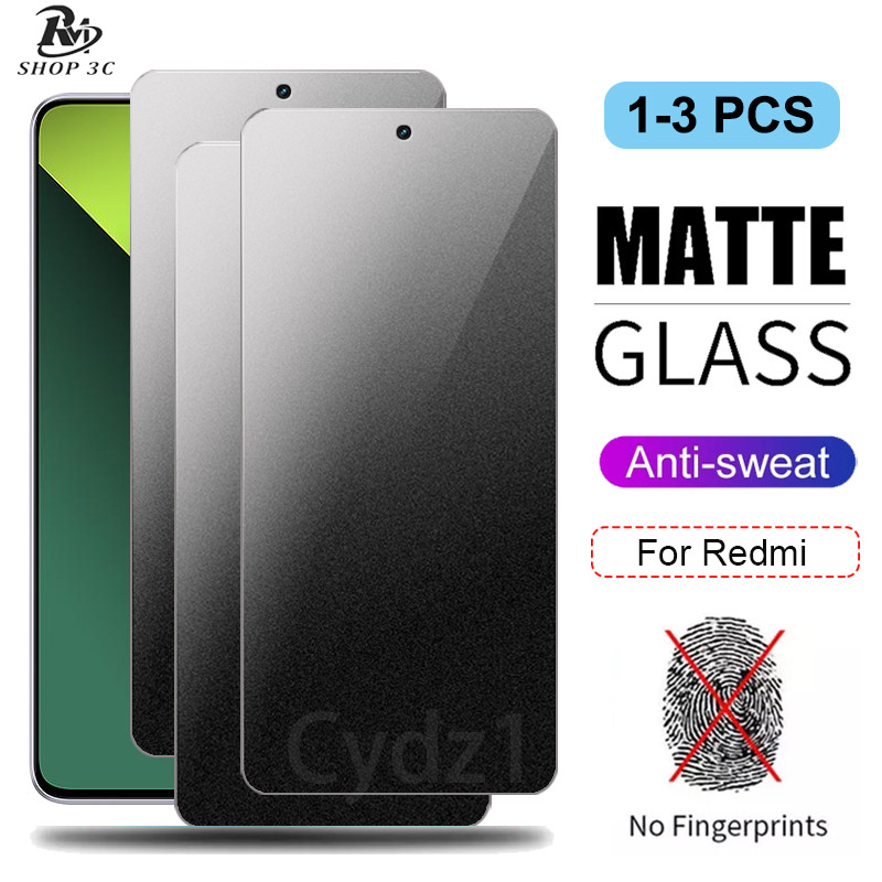 3PCS หน้าจอกระจกนิรภัยป้องกันลายนิ้วมือใช้สำหรับ Xiaomi Redmi Note 13 12 12s 11 Pro+ 11s 10 10s 9 9s 8 Pro 4G 5G 2024