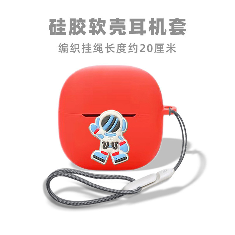แฟชั่นอะนิเมะการ์ตูนหูฟังฝาครอบป้องกันแบบนุ่มสําหรับ Xiaomi Redmi Buds 6 Lite กล่องชาร์จซิลิโคนพร้อมตะขอพิเศษ