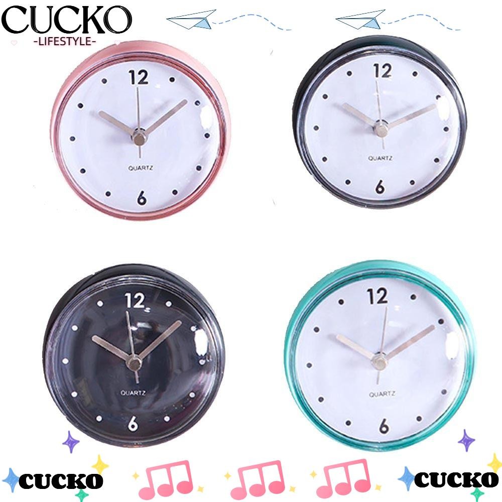Cucko นาฬิกาอาบน้ํากันน้ําโมเดิร์นนาฬิกา Art แบตเตอรี่ขับเคลื่อน Mini Sucker Wall นาฬิกา