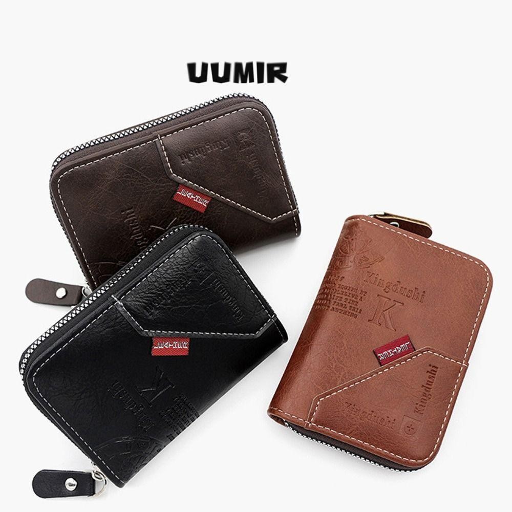 UUMIR การ์ด , ปู่ กระเป๋าซิปแบบพกพา,ย้อนยุคอเนกประสงค์หลายบัตรสีทึบกระเป๋านามบัตรผู้หญิงผู้ชาย