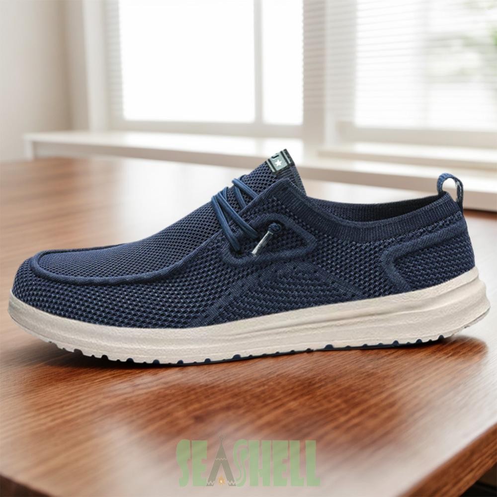 Men Wide Toe Box Shoes Extra Wide Loafer Slip On Shoes for Work Traveling [Seashell02.th]