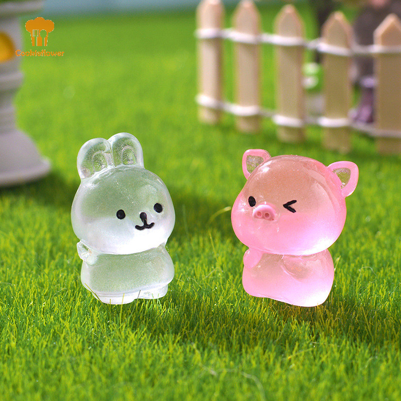 Ckfr Mini Luminous Little Animal Micro เครื่องประดับภูมิทัศน์ตกแต่ง Miniature Figurines DIY อุปกรณ์ตกแต่งบ้านของขวัญใหม่